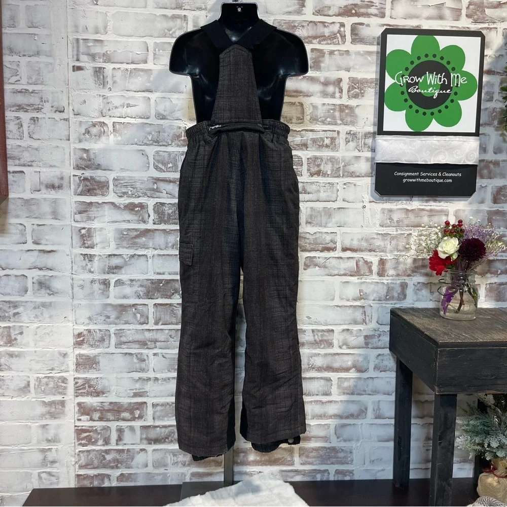 Weatherproof snow bibs  Charcoal Suspender Pants kids size 5/6